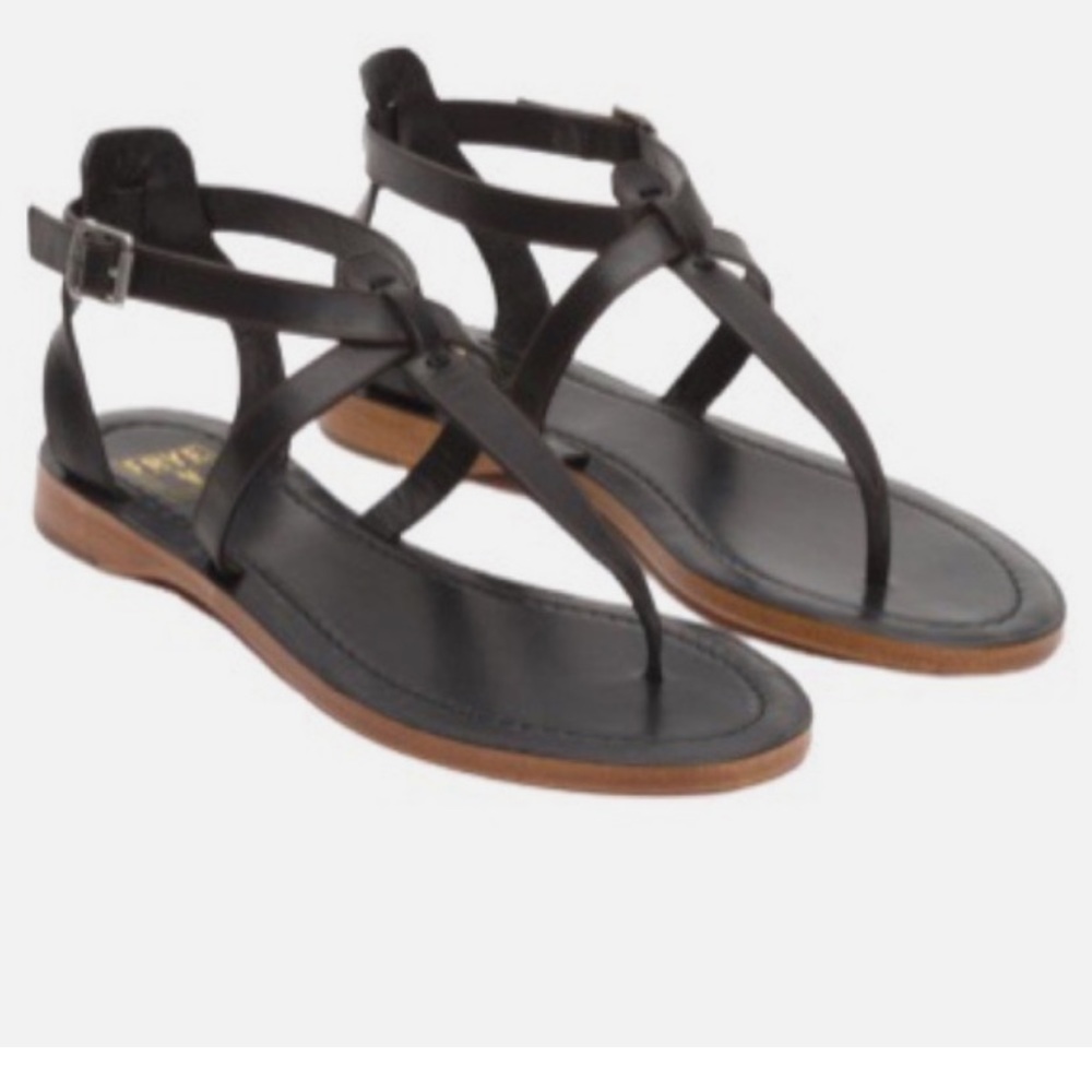 Frye Women's Black and Brown Sandals